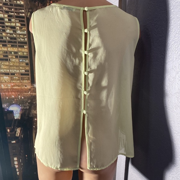 ALTAR’D STATE - tank: beaded sheer green toned w button down rear - L - Picture 14 of 16